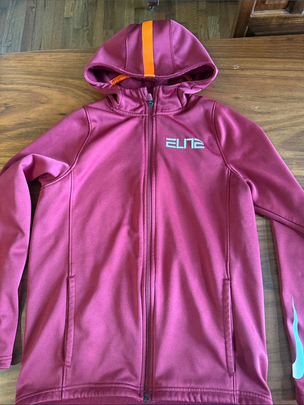Nike Elite jacket  - maroon with Orange Accent